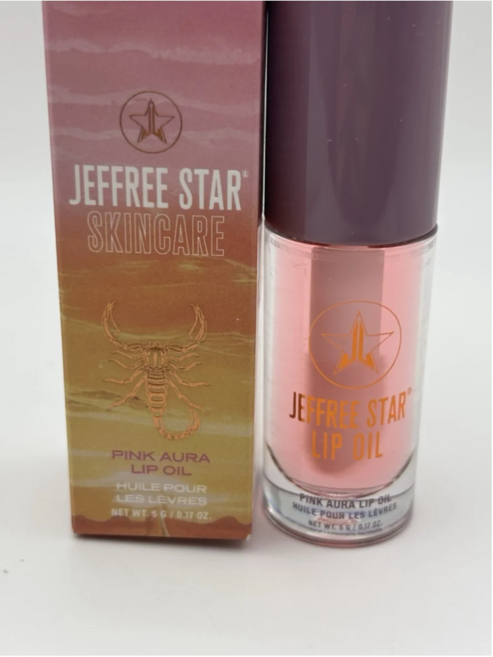 Jeffree Star Pink Aura Lip Oil 0.17 oz 5g Raspberry Flavored New in Box